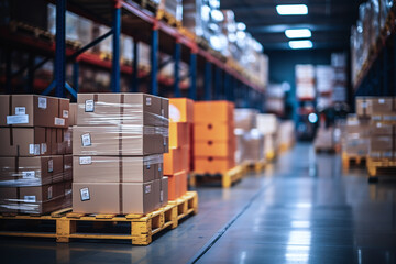 warehouse picture as symbol for depiction logistics network for wholesale and retail
