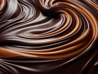 Background of close-up of chocolate swirl. Generated by AI