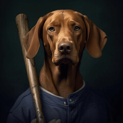 Vizsla Hunde Portrait in lustiger Pose, Illustarionen Portrait, 