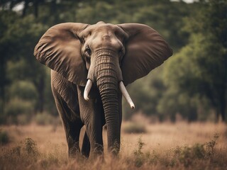 Fototapeta na wymiar male African elephant at forest 