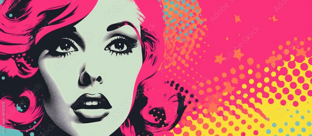 Poster a pop art style abstract illustration created using halftone effects