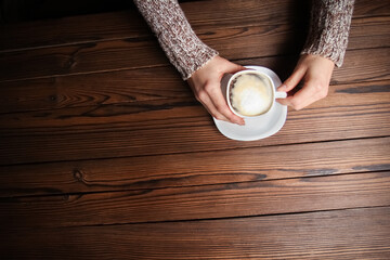 a female hands and coffee