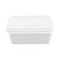A blank image of a butter tub lid isolated on a white background