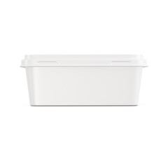 A blank image of a butter tub lid isolated on a white background