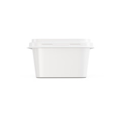 A blank image of a butter tub lid isolated on a white background - obrazy, fototapety, plakaty
