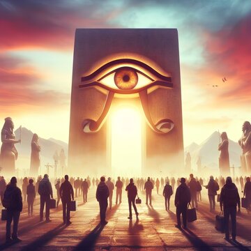 Eye of ra, illuminati,gnostic, portal of knowledge, generative ak
