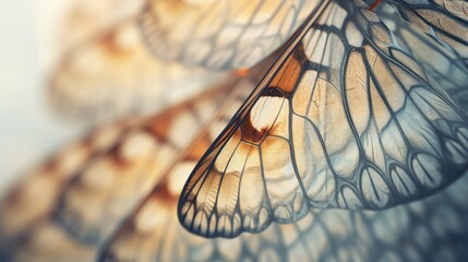  a close up of a butterfly's wings with a blue sky in the back ground and a blue sky in the back ground.  generative ai