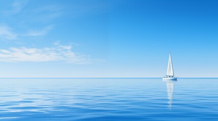 Fototapeta premium An image of a sailboat gliding through calm azure waters.