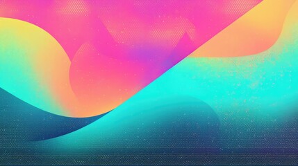 Colourful 80s 90s style background banner with a noisy gradient texture 