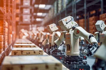 Robots work in production, streamlining manufacturing processes and increasing efficiency