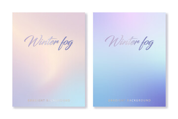 Set of 2 winter gradient backgrounds in soft pastel colors. For covers, wallpapers, branding, social media and other projects. For web and printing.