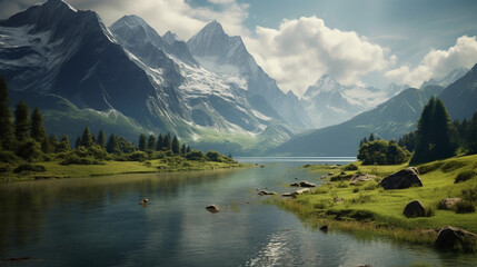 Stunning landscape of Austria. Breath taking mountains nature.