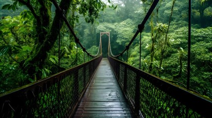 a bridge in the middle of a forest
