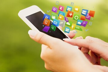 Social media concept, a person use smartphone