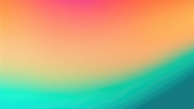 Orange teal green pink abstract grainy gradient background noise texture effect summer poster design 