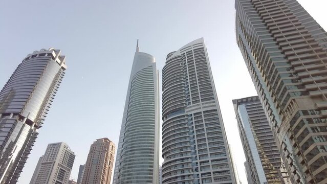 Jumeirah Lake Towers in Dubai, view from the water