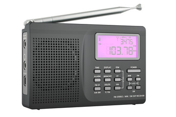 Digital Radio, 3D rendering isolated on transparent background
