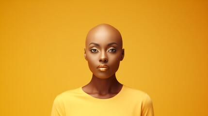 bald African American woman illness cancer 
