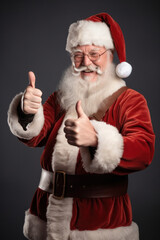 Positive smiley and happy elderly Santa Claus