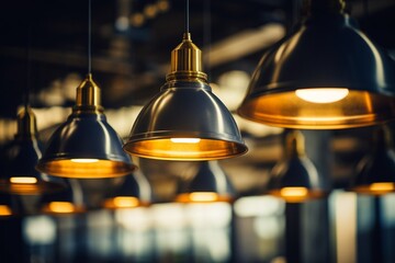 Exquisite Industrial Lighting Design Merging Dark Gold and Silver