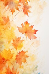 Naklejka na ściany i meble A beautiful watercolor painting depicting a bunch of leaves. Perfect for adding a touch of nature to any project or decor.