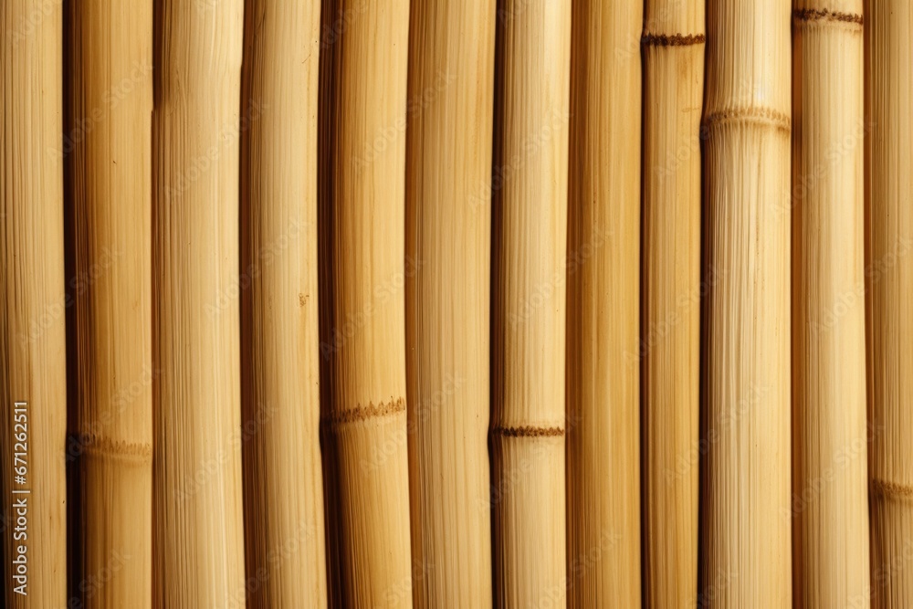 Poster A detailed view of a bamboo fence. This versatile image can be used in various projects and designs.