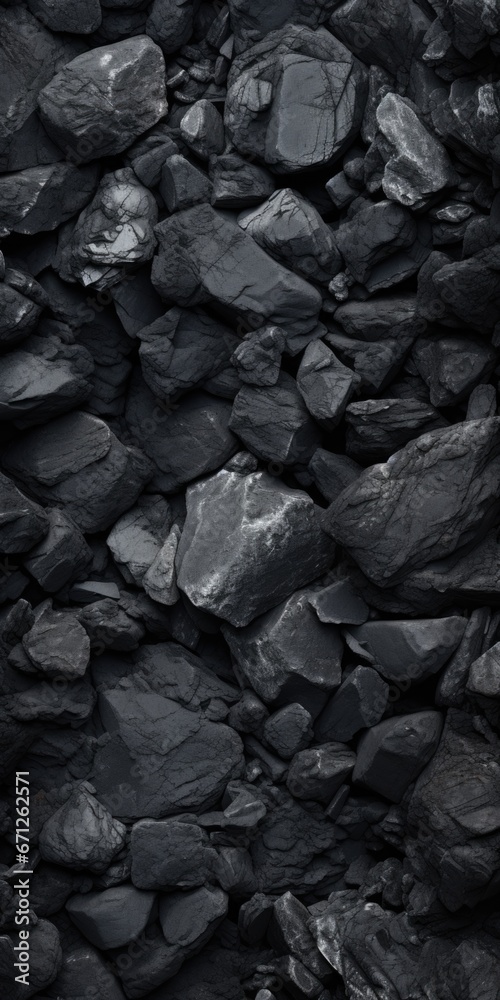 Poster a black and white photo featuring a pile of rocks. this versatile image can be used to represent str