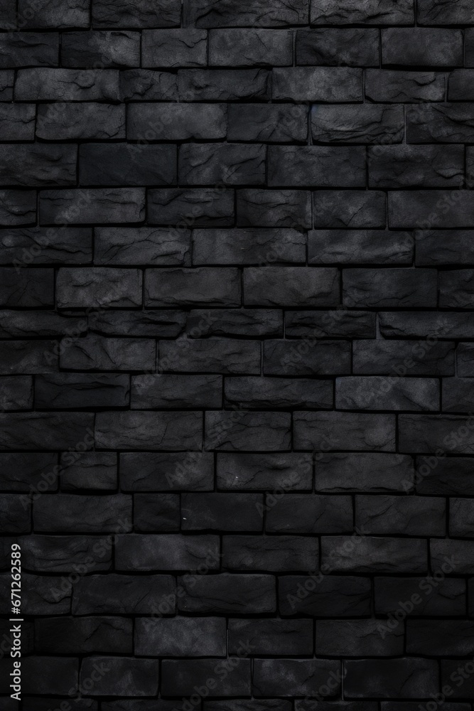 Poster A picture of a black brick wall. This image can be used as a background or texture in various design projects