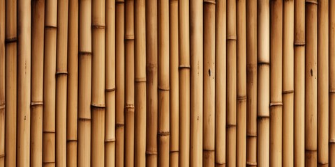 A detailed view of a bamboo wall. This versatile image can be used in various projects and designs.