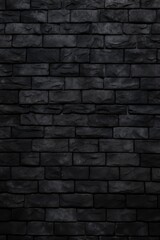 A picture of a black brick wall. This image can be used as a background or texture in various design projects