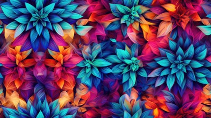  a bunch of colorful flowers that are in the shape of a flower on a colorful background of red, orange, blue, and green.  generative ai