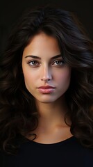 Fototapeta premium Beautiful Face of Young Woman with Clean Fresh Skin close up on white. Beauty Portrait. Beautiful Spa Woman Smiling. Perfect Fresh Skin. Pure Beauty Model. Generative AI art