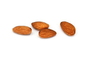 Almonds isolated on white background