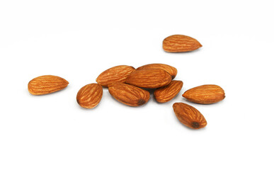 Almonds isolated on white background