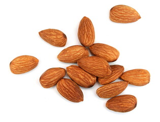 Almonds isolated on white background