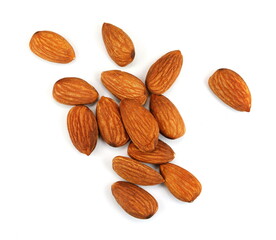 Almonds isolated on white background
