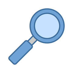 Magnifier icon, research symbol vector graphic
