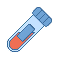 Science laboratory tube colored icon