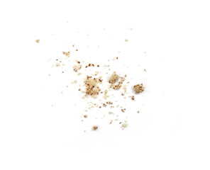Shelled and ground almond nuts. Edible, dried, brown seeds of Prunus dulcis. Ingredient in...