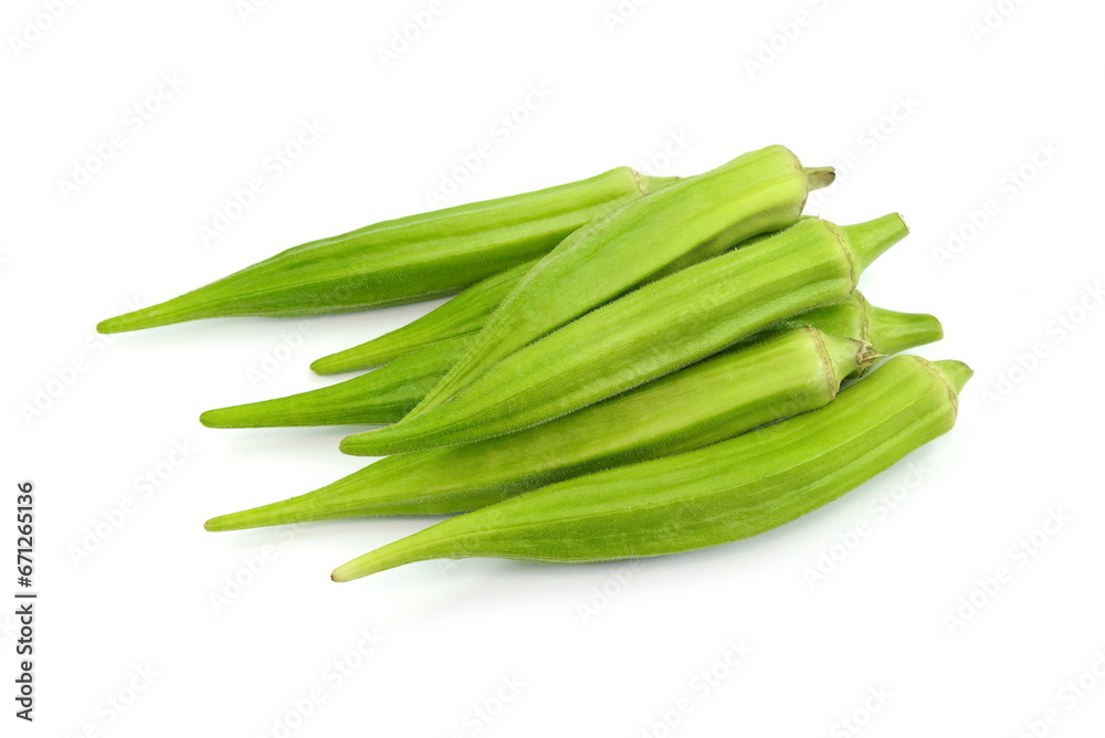 Canvas Prints fresh okra isolated on a white background