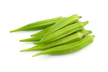 fresh okra isolated on a white background