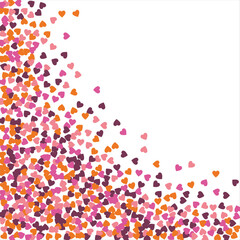 Vector edging, ribbon, border from hearts. Hand-drawn romantic pattern. Valentine's Day. Banner template. Vector illustration.