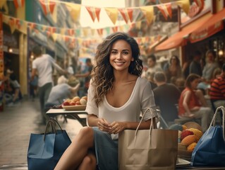 Colombian woman shopping