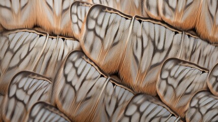  a close up of a bird's feathers with a lot of feathers on the back of it's feathers.  generative ai