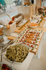 A delicious appetizer. Calorie food. Catering for celebrations.