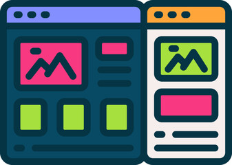 multitab filled color icon. vector icon for your website, mobile, presentation, and logo design.