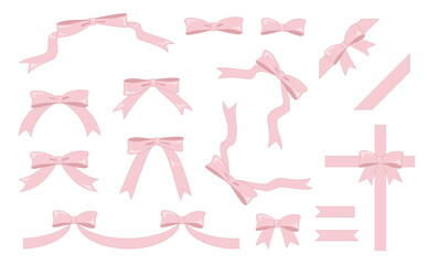 リボンイラスト＿ピンク