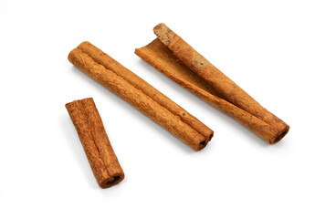 Cinnamon sticks isolated on white background