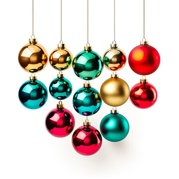 Christmas balls on white BG generated by AI