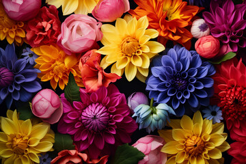 bouquet of colorful flowers created with Generative AI